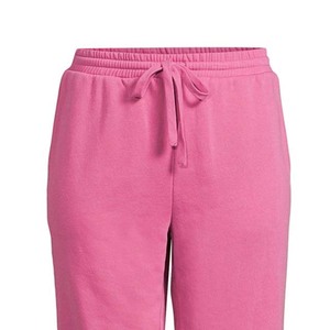 Pink Terry Cotton Drawstring Casual <b>Pants</b> Women Mid Waist Regular Fit Solid Color Breathable Knitted Joggers Autumn Style - Product Image 4