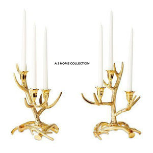 Magnifique support à bougie en aluminium doré brillant, design feuille, pour hôtels, restaurants et centres de villégiature, accents lumineux. - Product Image 5