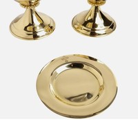 Calice en laiton massif poli Ciboire et Paten 3 pièces pour la sainte communion cérémonie de messe décor d'église approvisionnement religieux