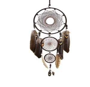 Attrape-rêves personnalisé de qualité supérieure avec plumes suspendues pour la décoration murale de la chambre à coucher, cadeau idéal pour la maison - Product Image 1