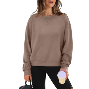 Femmes 2024 Printemps Nouvelle Mode Plissée O Neck Pullover Sweatshirts Fabricant Manches Longues Casual Female Pullovers - Product Image 1