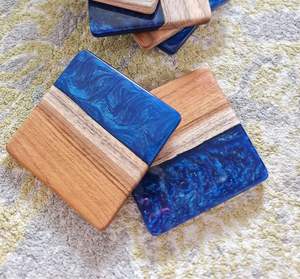 Manteles individuales de mesa de centro de último diseñador y posavasos de madera cuadrados de primera calidad de vidrio para bebidas y comedor - Product Image 4