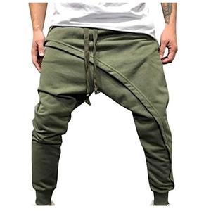 Pantalones harén rectos de pierna ancha de Hip Hop, pantalones de chándal, superventas, harén holgado, entrenamiento de gimnasio, pantalones lisos en blanco con entrepierna - Product Image 2