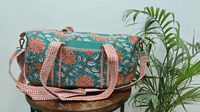 Sac de voyage matelassé en coton imprimé à la main, avec longue sangle détachable, grande capacité, durable, pour sport, yoga, décontracté, week-end