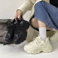 Chaussures de sport décontractées à plateforme compensée pour femme, style campus, nouvelle collection printemps-automne, semelle épaisse, haut de gamme et tendance