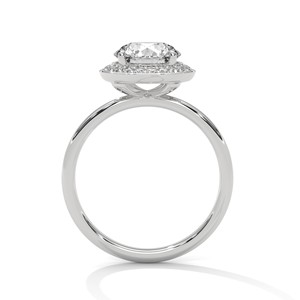 2.0ct Round Brilliant Cut CZ Halo <b>Solitaire</b> <b>Ring</b> 925 Sterling <b>Silver</b> Engagement Band - Product Image 5
