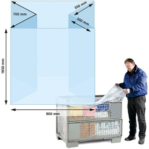 Bolsas de Plástico con Refuerzo Lateral LDPE, Bolsa Larga 900+700x1850mm, Paquete de 90 Unidades de 50 - Product Image 1