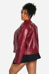 Chaqueta de Cuero Transpirable de Punto para Mujer, Estilo Motociclista, Diseño Personalizado OEM, Suministro de Alta Calidad - Product Image 5