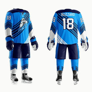 Maillot de hockey sur glace en polyester de haute qualité conception libre impression par sublimation logo brodé uniforme de hockey sur glace personnalisé - Product Image 4