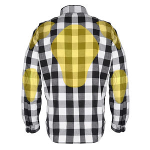 Chemise en flanelle respirante à carreaux blancs et noirs classiques avec chemise de protection homologuée CE pour la sécurité au travail, vêtements de travail OEM - Product Image 2