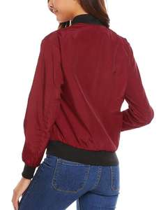 Venta al por mayor liso fino cremallera mujeres bombardero chaquetas superventas cuero mujer moda bombardero chaquetas con logotipo personalizado de alta calidad - Product Image 6