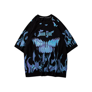 T-shirt en coton 100% respirant de poids lourd noir OEM, fabricant, impression par sublimation personnalisée, t-shirt graphique vintage Y2K, homme, surdimensionné - Product Image 1