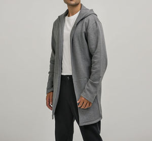 Vente chaude poids lourd Logo personnalisé gaufrage capuche sweat à capuche pour hommes manches longues sur la taille sweats à capuche d'hiver - Product Image 5