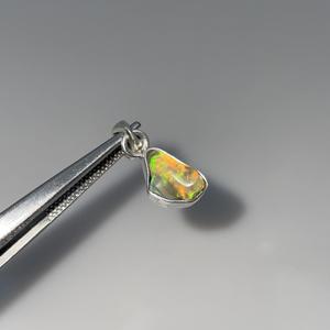 Pendentif en opale naturelle éthiopienne fait à la main en argent Sterling 925 multi-feu Vintage diamant placage charmant alliage bijoux pour - Product Image 2