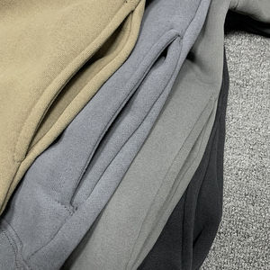 Sudadera con capucha de gran tamaño con hombros caídos para hombre, sudadera térmica de algodón 100% de alta calidad, patrón sólido, lavado con ácido, Invierno - Product Image 5