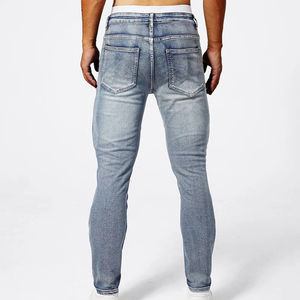 Pantalon de moto D-Ride pour homme, jean bleu en denim, coupe slim, délavé, respirant, séchage rapide, logo personnalisé, toutes saisons, pantalon de tourisme - Product Image 3