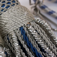 WOK Industries Custom Size Silver Blue Cross Tassels Metallic Yarn Silk Thread Decorative Braided Coated Cord Garment