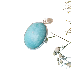 Colgante clásico de Plata de Ley 925, piedra preciosa de amazonita Natural, Unisex regalo de boda, accesorio de fiesta de moda Chapado en plata - Product Image 6