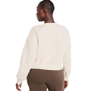 Tops cortos de manga larga para mujer, sudaderas holgadas, moda informal, Color sólido, novedad de 2025, sudadera recortada con logotipo personalizado - Product Image 1