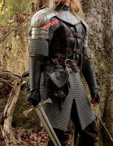 Caballero Medieval Brave Mujer Armadura Gorget Pauldron SilverFinish Mujeres Armadura Hombro Bracer Cosplay Armadura Regalo para Mujeres Disfraz - Product Image 4