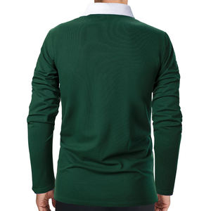 Alta calidad 100% algodón hombres Casual para Polo camisa transpirable Jersey patrón sólido manga larga personalizable ODM disponible - Product Image 3