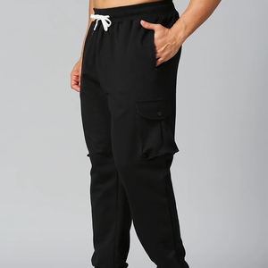 Pantalones de gimnasio de lona ligeros para hombre, chándal informal de algodón apilado con cono de encaje para fitness al aire libre, logotipo personalizado directo de fábrica - Product Image 1