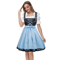 Robe traditionnelle bavaroise de qualité supérieure, style Dirndl, pour l'Oktoberfest, en satin polyester/coton, vintage, respirante, maxi, style allemand.