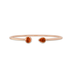 Premium High Finish 18K <b>Rose</b> <b>Gold</b> Plated Adjustable Amber Twister <b>Bracelet</b> Pear Cab Bezel Setting Trendy Handmade Unisex Jewelry - Product Image 1