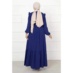 Vestido Aerobin con volantes medio abotonado Azul Marino - Product Image 5