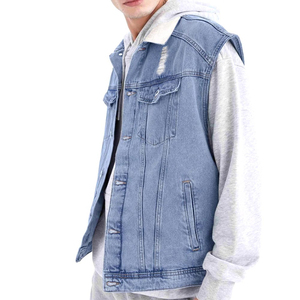 Chaleco Vaquero Informal de Verano para Hombre, 100% Algodón, Ligero, de Secado Rápido, Transpirable, Venta al por Mayor - Product Image 4