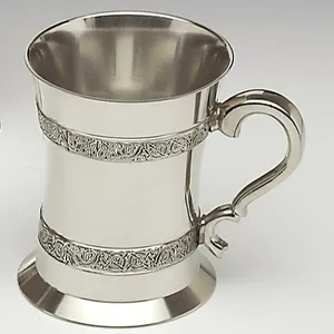Tasse en étain plaquée argent pour articles à boire, nouvelle tasse en laiton, tasse de Tankard médiéval dernière tasse en étain plaquée argent pour boire - Product Image 2
