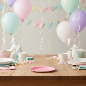 Piatti di Carta Rosa Party Love 17cm, Piatti Usa e Getta, Confezione da 12 Pezzi - Product Image 3