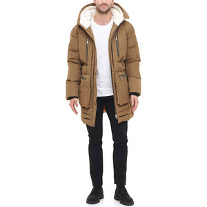 Plus Size Men's <b>Winter</b> Shiny Cotton Padded Jacket Mens Outdoor <b>Quilted</b> Hooded Cotton Filling Puffer Jacket For Men 2024 - Product Image 2