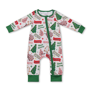 Pyjamas de Noël pour enfants garçons, vêtements pour enfants, vêtements de Noël pour bébés, motifs sapin de Noël, gâteau, pain d'épices, prêts à expédier (RTS), OEM, ODM - Product Image 5