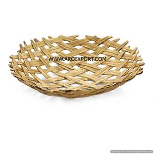 Cuenco para servir chapado en oro hecho a mano de Calidad exclusiva, diseño estándar, decoración de cuencos para servir alimentos para uso en eventos de fiesta de boda - Product Image 2