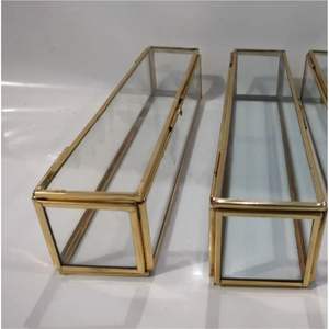 Caja de Sombra Rectangular de Metal y Vidrio Hecha a Mano, Caja de Joyería de Vidrio, Estuche de Almacenamiento con Diseño de Pergamino para Decoración del Hogar y Regalos Corporativos - Product Image 6