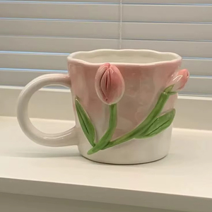 Taza de cerámica de diseño de lujo para el hogar, hotel o restaurante, taza de café o té de mesa de forma redonda multicolor - Product Image 1