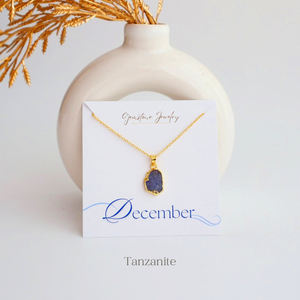 Raw Natural Garnet <b>Pendant</b> Necklace 24K Gold Plated Customized Charm January Birthstone - Product Image 4