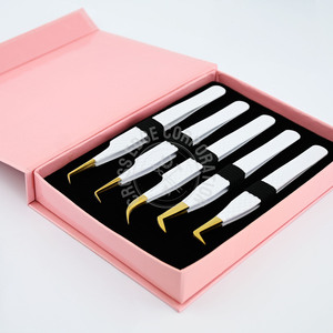 Premium Fiber Tip Lash Tweezers Hook Tip Curved 90° Volume Fan Eyelash Extension Tweezer Stainless Steel <b>Precision</b> <b>Tool</b> - Product Image 1