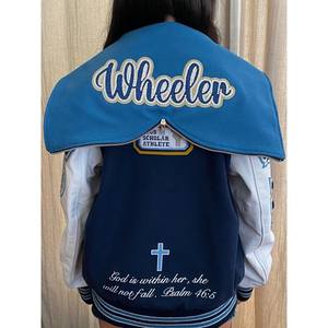 Veste universitaire patchwork personnalisée vintage avec laine et cuir design brodé noms d'équipe veste de sport d'hiver de style rue haute - Product Image 3