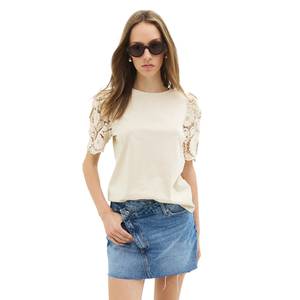 Camiseta de Cuello Redondo de Corte Regular para Mujer, Estilo Casual, 100% Algodón, Transpirable, Ligera, Tallas XS y XXS, Manga Larga para Verano - Product Image 3