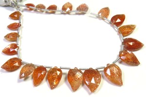 Cuentas de piedras preciosas de piedra solar natural 9,5-15mm corte facetado naranja 8 \ "hebra 21 piezas por hebra piedras preciosas sueltas talladas africanas elegantes - Product Image 4