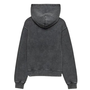 เสื้อฮู้ดดี้ผู้หญิงทรงหลวม ไหล่ตก สกรีนโลโก้ด้านหน้า ผ้าฝ้าย 100% เป็นมิตรกับสิ่งแวดล้อม แขนยาว สไตล์ลำลองสำหรับฤดูหนาว มีกระเป๋า - Product Image 3