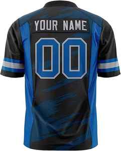 Camiseta de fútbol americano para hombre de alta calidad bordada al por mayor uniforme de todo el equipo barato transpirable de manga corta talla grande - Product Image 6