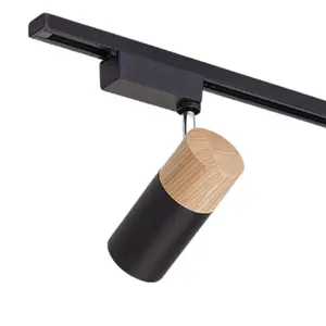 Lámpara de Riel LED Moderna MarthaTimber, Base GU10, Cuerpo de Aluminio y PC, con Instalación Magnética para Oficina, 220V/48V - Product Image 4