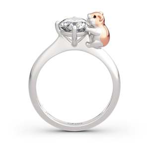 แหวนเงินแท้ทรงกลมรูปหนูแฮมสเตอร์น่ารัก Jeulia Hug Me - Product Image 1