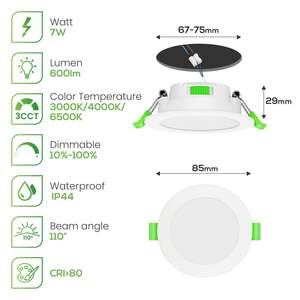 Downlight LED CCT Regulable Blanco de 7W para Empotrar 66-75mm 110 - Categoría de Producto - Product Image 1