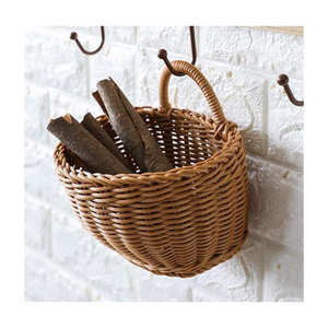 ตะกร้าเก็บของหวาย ดีไซน์สวย ราคาดี ตะกร้าหวายแขวนผนังสำหรับห้องครัว ตะกร้าหวายแขวน สไตล์นอร์ดิก 99GD - Product Image 1