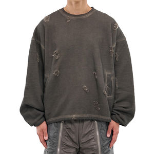 OEM Custom Heavy Weight Distressed Sweatshirts pour hommes de bonne qualité pour une fabrication décontractée au Pakistan - Product Image 1