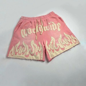 Shorts Athlétiques Homme 2025 – Style Urbain Vintage, Lavage Acide Uni, Taille Élastique en Laine, 100% Coton, Personnalisable sur le Devant, Respirant - Product Image 2